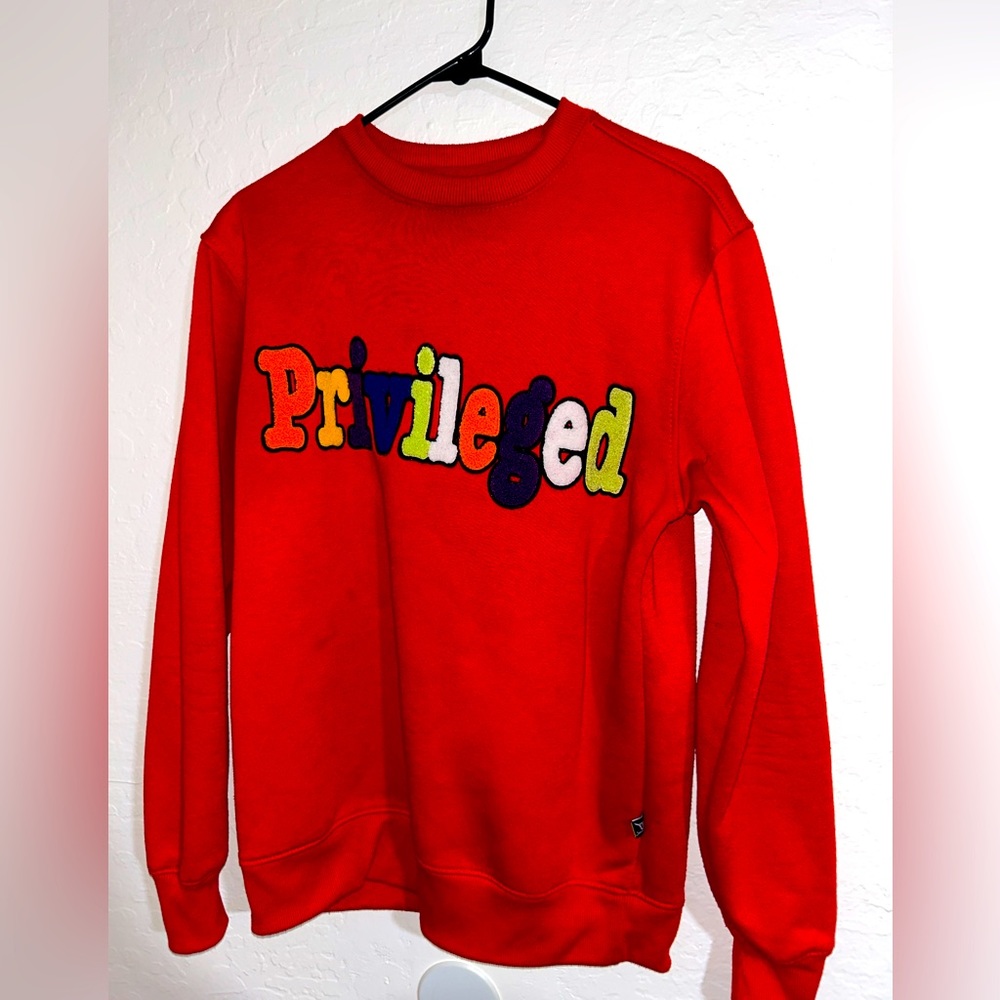 Men’s red crewneck sweater